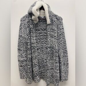 Kismet Black and White Knit Cardigan